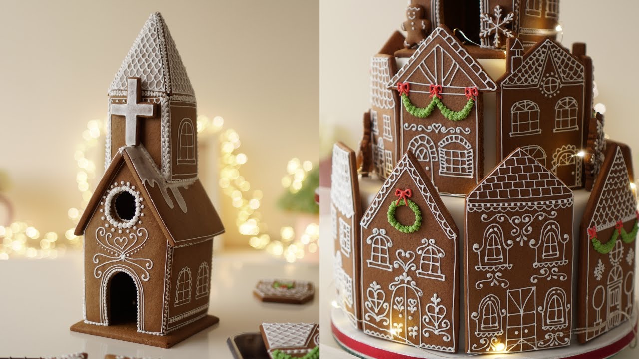 Christmas Gingerbread Cookie Village | Gingerbread Recipe | Satisfying Cookie Decorating
