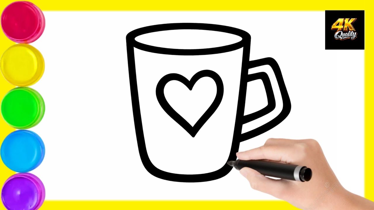 “Cup drawing for Beginners | Easy Step by Step” | By Marker Art YT | Day #16