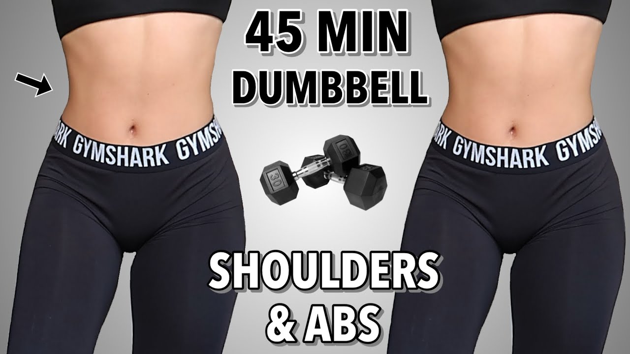 45 MIN DUMBBELL SHOULDER & ABS WORKOUT - Upper Body at Home Workout