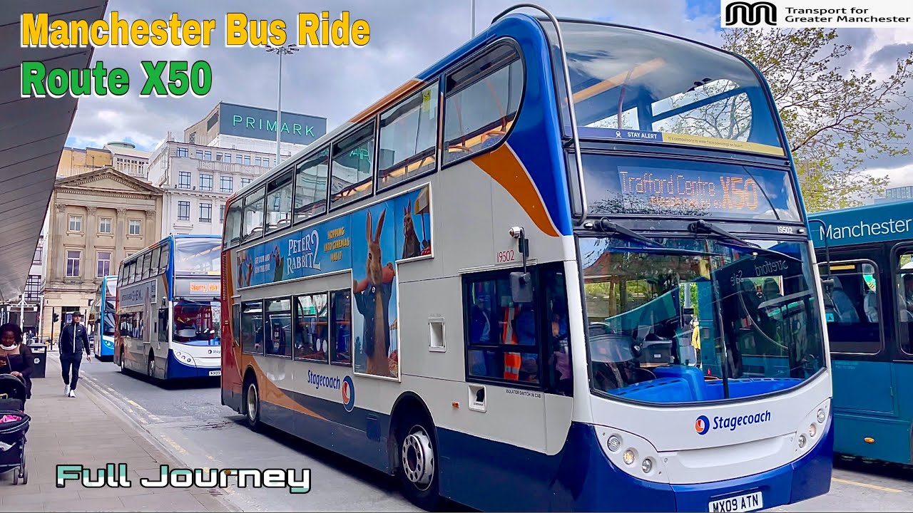 Manchester Bus Ride 🇬🇧 Route X50 - Piccadilly Gardens to Trafford Centre | Full Journey