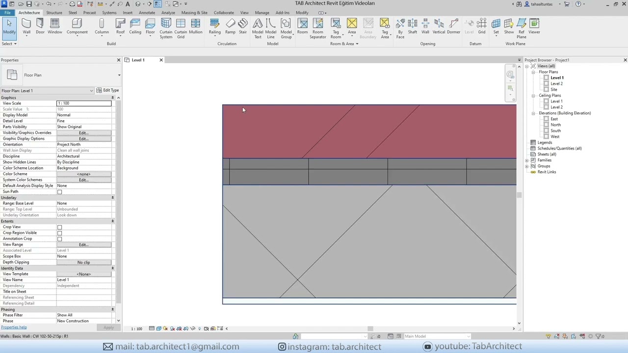 Revit Temel Eğitim Dersleri - 18 | Duvarlar-5 - Duvar Katmanları ve Exterior Interior