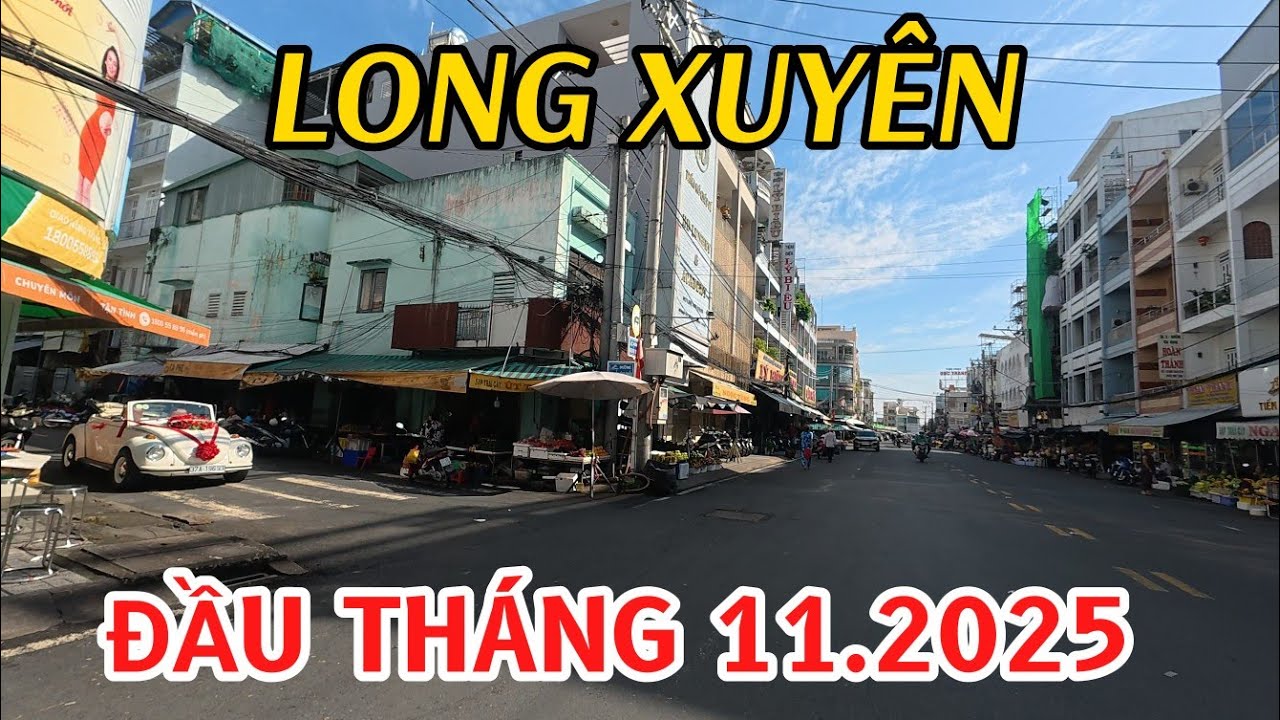 Quang cảnh đường phố Long Xuyên sáng đầu tháng 11-2025