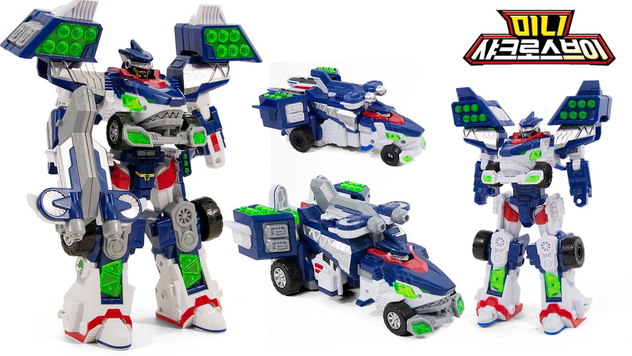 MiniForce V Rangers SharkRossV DX vs Mini Transformation