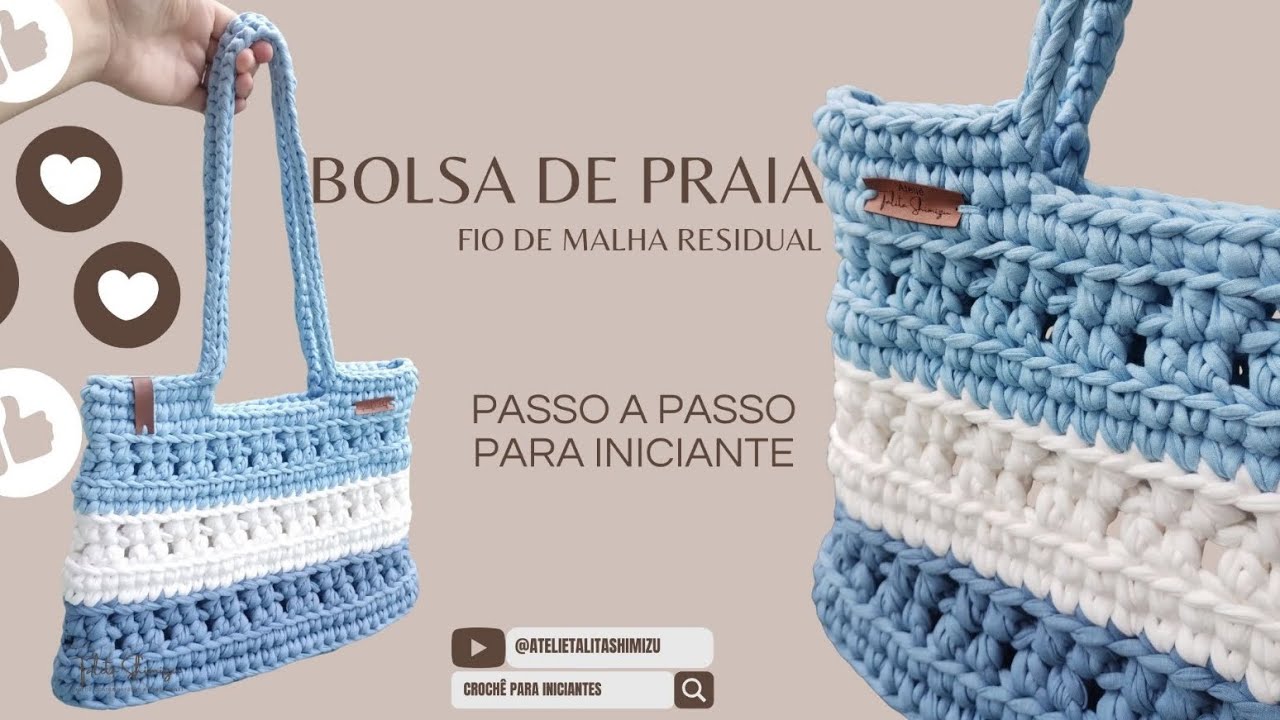 BOLSA EM FIO DE MALHA - PASSO A PASSO COMPLETO 