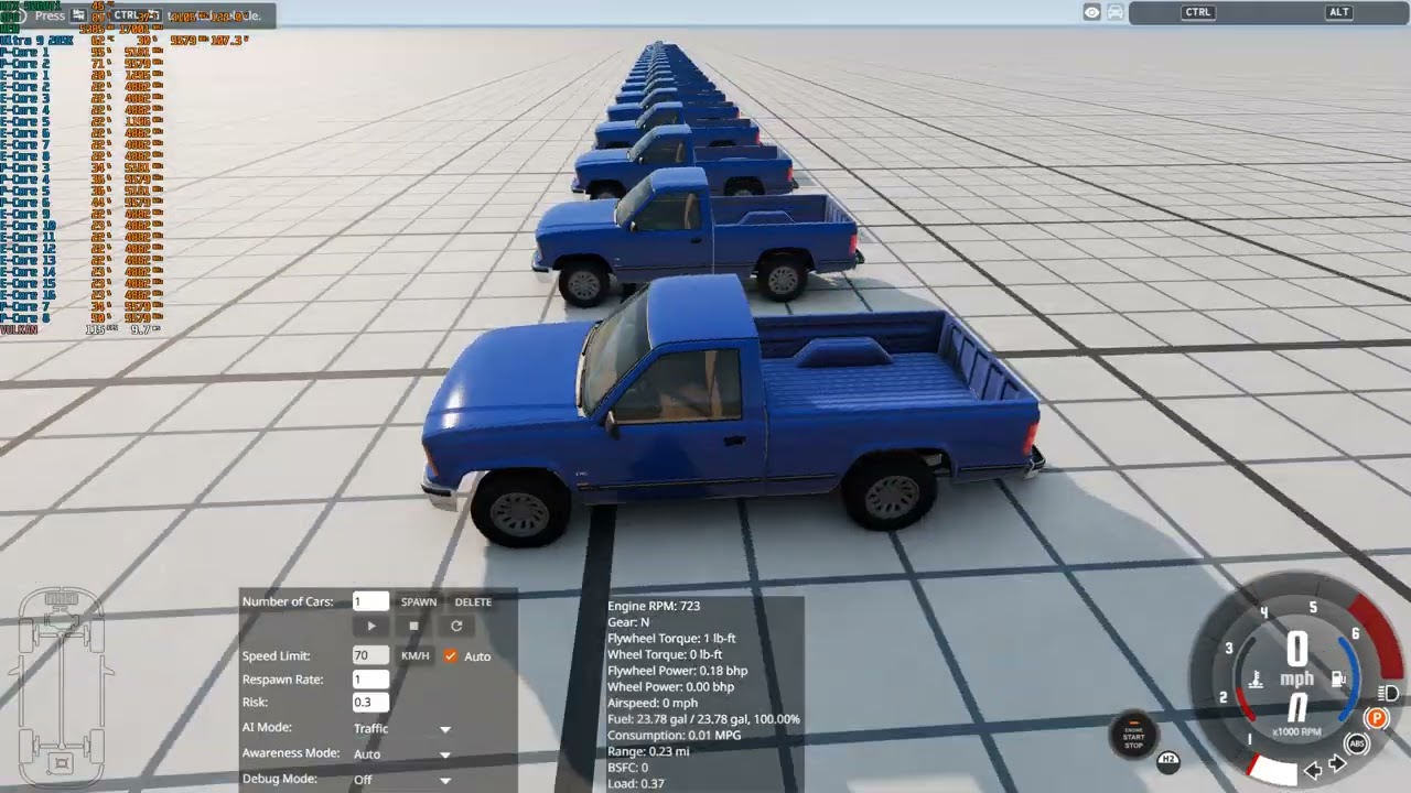 BeamNG Drive | Spawning 48 Trucks  | 285K | RTX 5060Ti 8GB