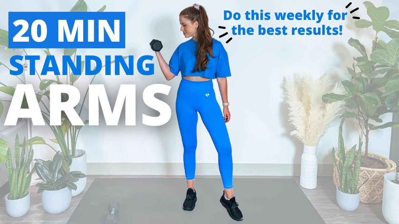 20 MIN ALL STANDING Dumbbell Arm Workout | Upper Body Burn | No Push-Up Arm Workout