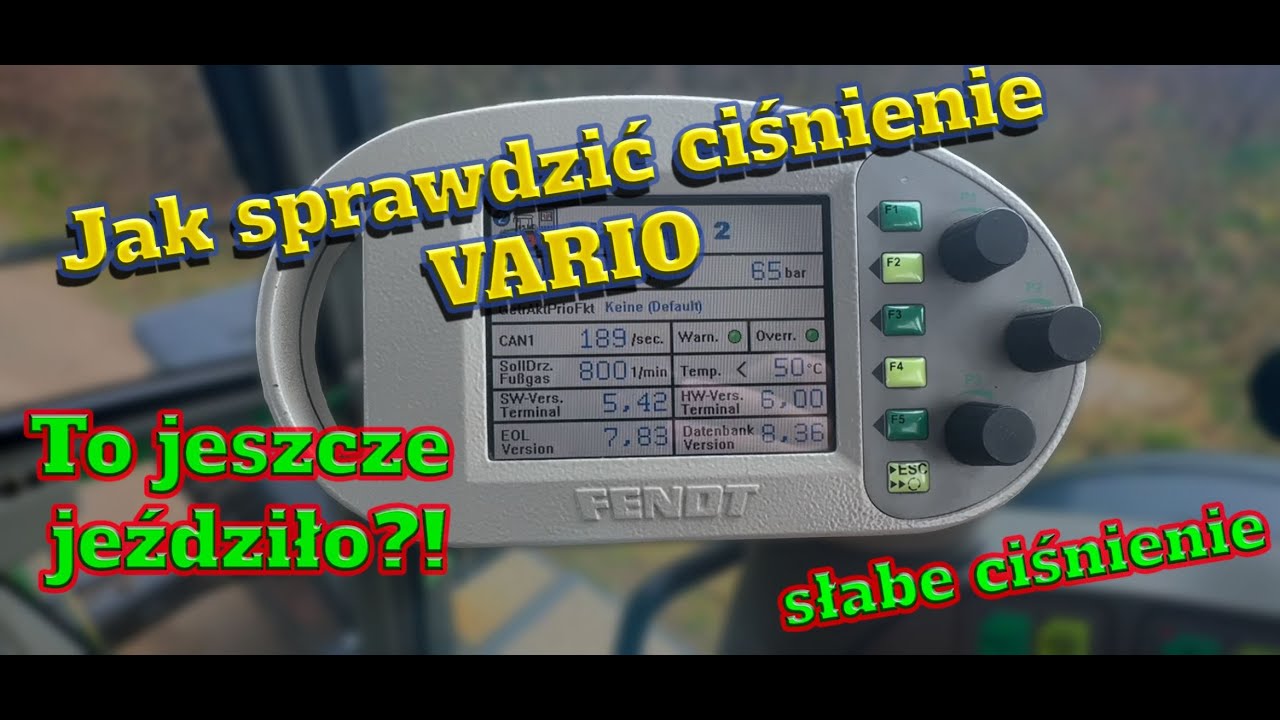 Czy skrzynia jest sprawna w FENDT 716? Jak sprawdzić ciśnienie VARIO na 