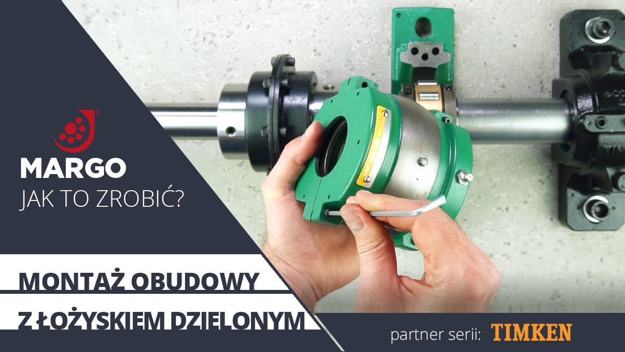Montaż obudowy z łożyskiem dzielonym. Timken w miejscu „zamkniętym”