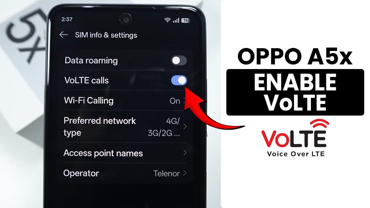 How to Enable VoLTE in Oppo A5x - VoLTE Settings