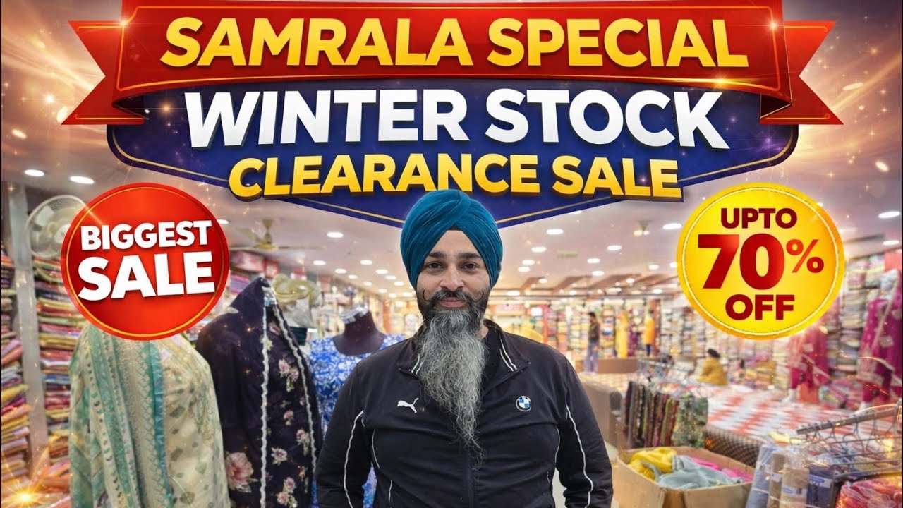Samrala Special ||  Winter Stock Clearance Sale jeet di hatti Upto 69%Off pasmina suits sahiba brand