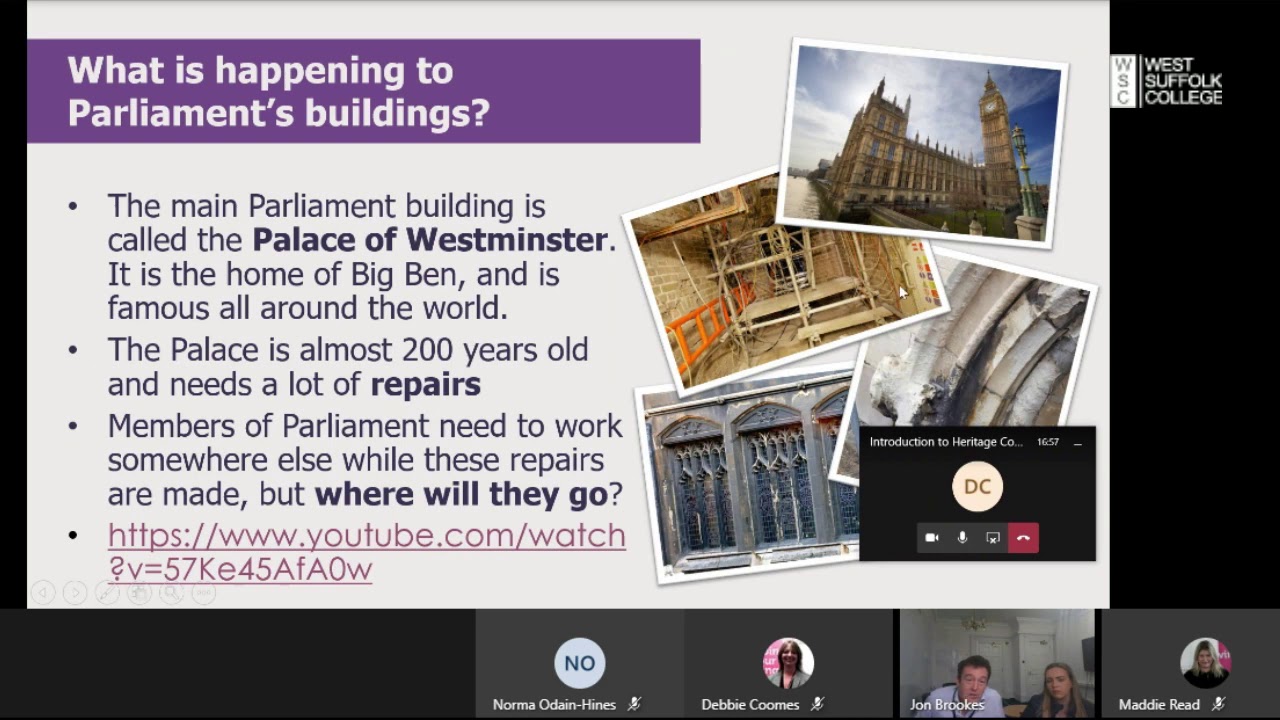 Introduction to Heritage Construction & the Refurbishment of Parliament