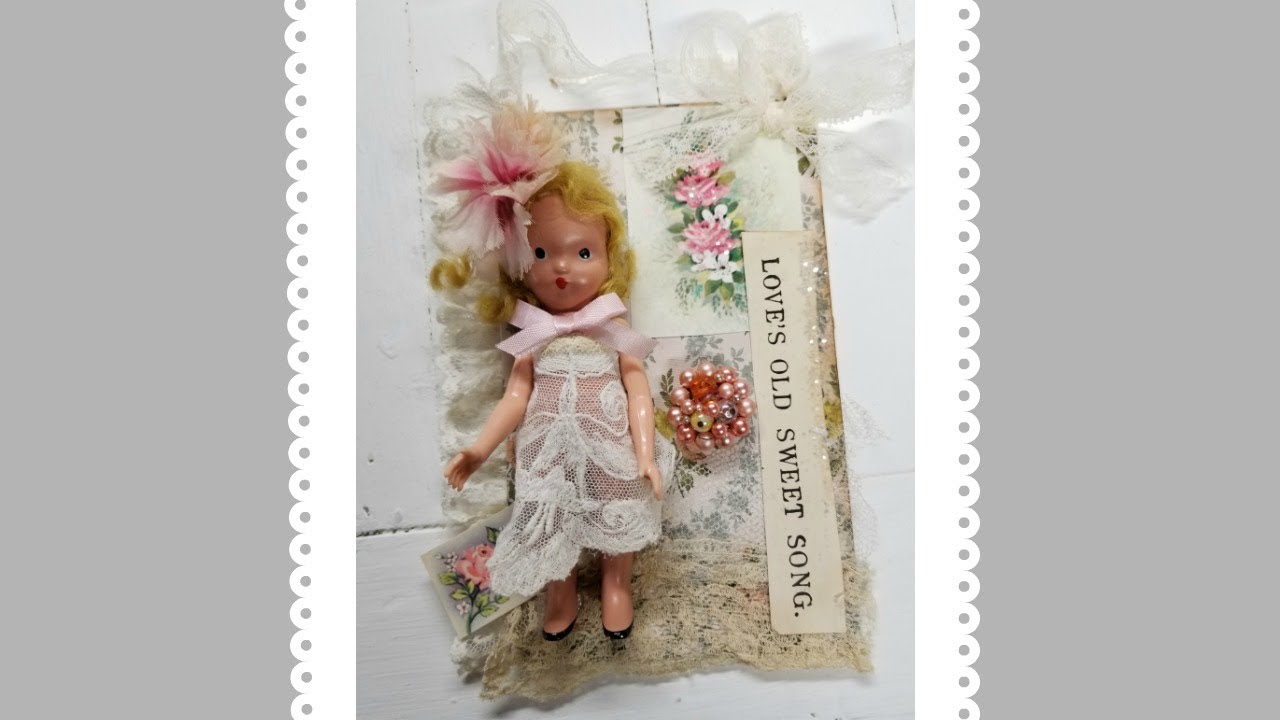 Vintage assemblage with flea market finds! Sweet doll tutorial