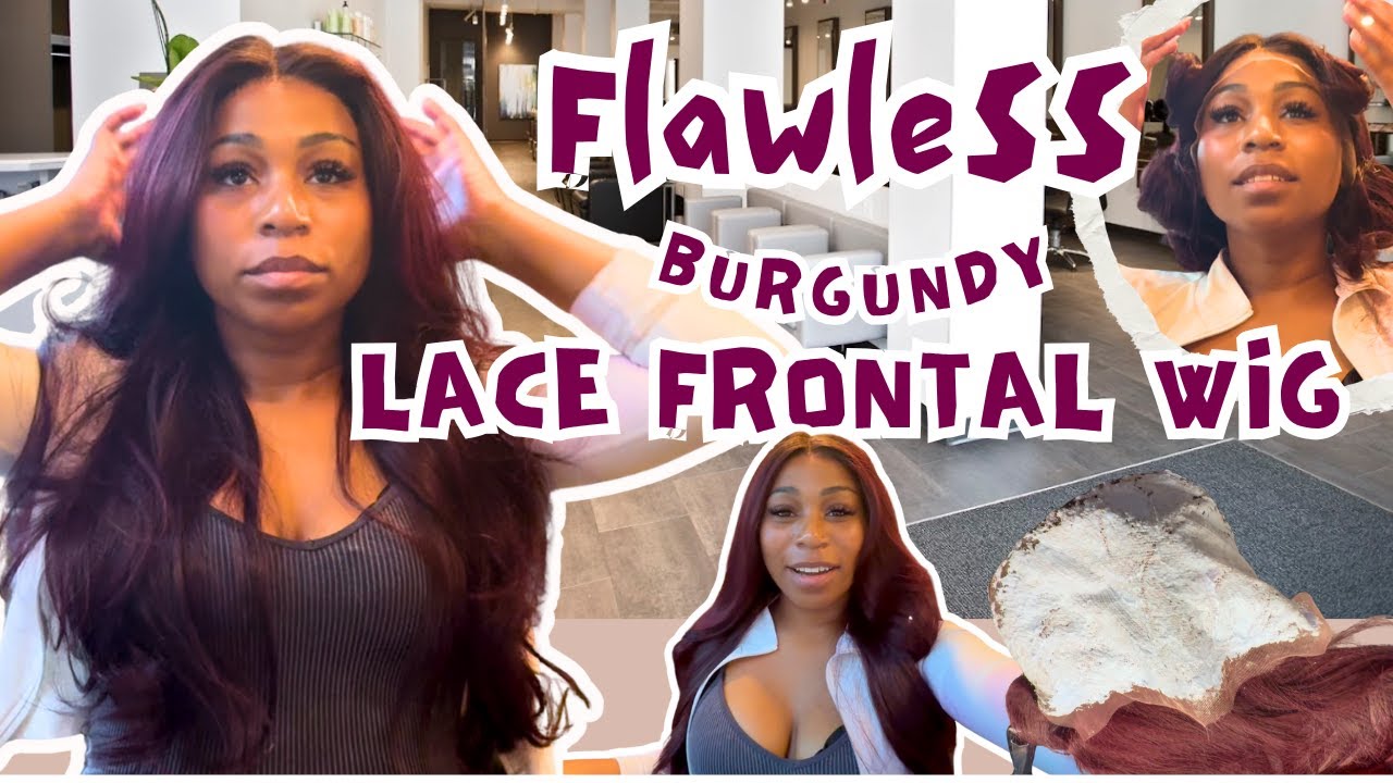 How I Install My Burgundy ( 99J ) Lace Frontal Wig | Salon Beginner Friendly