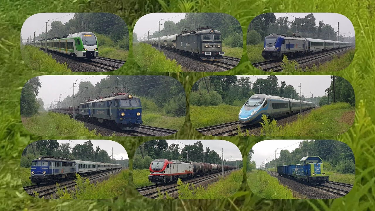 Cztery pierwsze klasy i Pendolino po lewym (Składanka kolejowa Brody Warszawskie 28.07.2023)