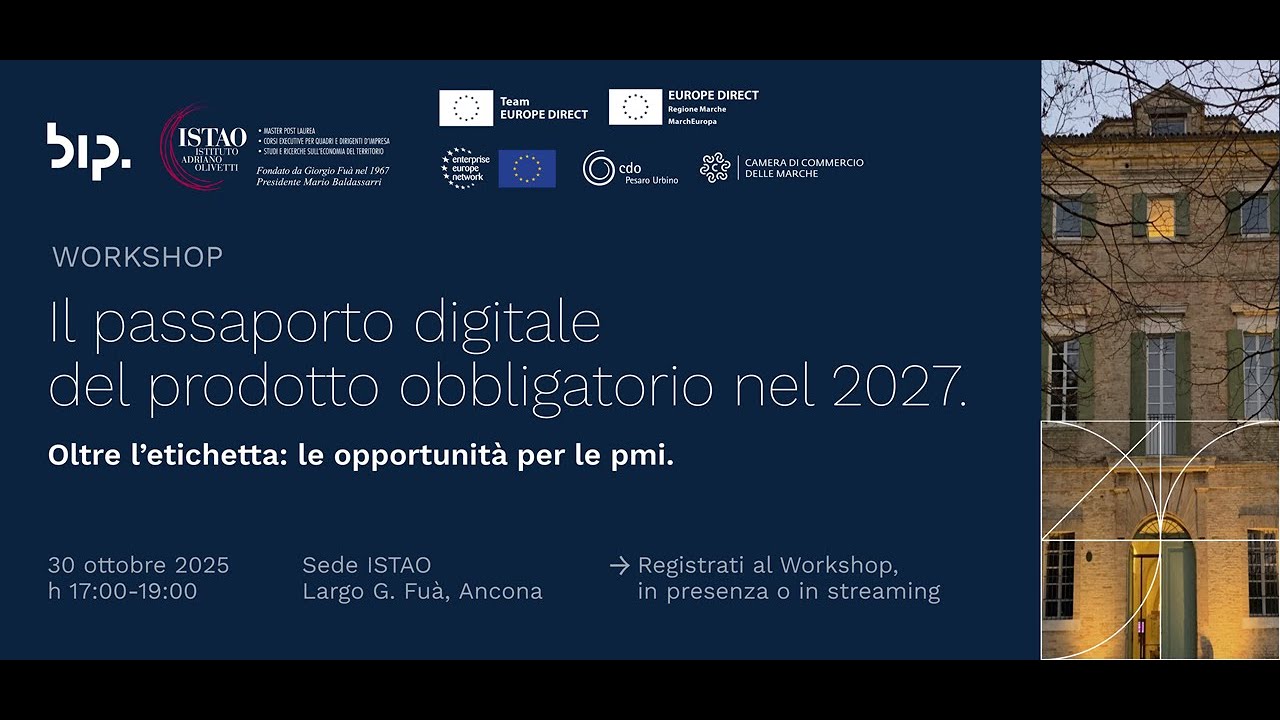 WORKSHOP: Il passaporto digitale del prodotto obbligatorio nel 2027