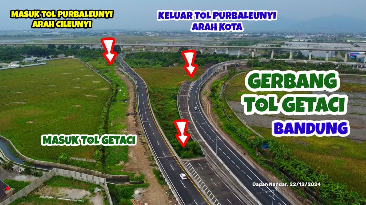 Lokasi GERBANG TOL GETACI di Gedebage Bandung tak jauh dari Stasiun Kereta Cepat Tegalluar