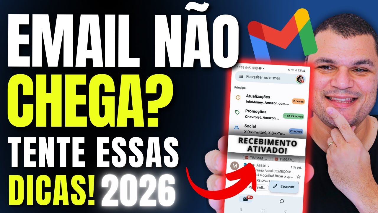Gmail não recebe E mail no celular | APRENDA A RESOLVER EM 2026