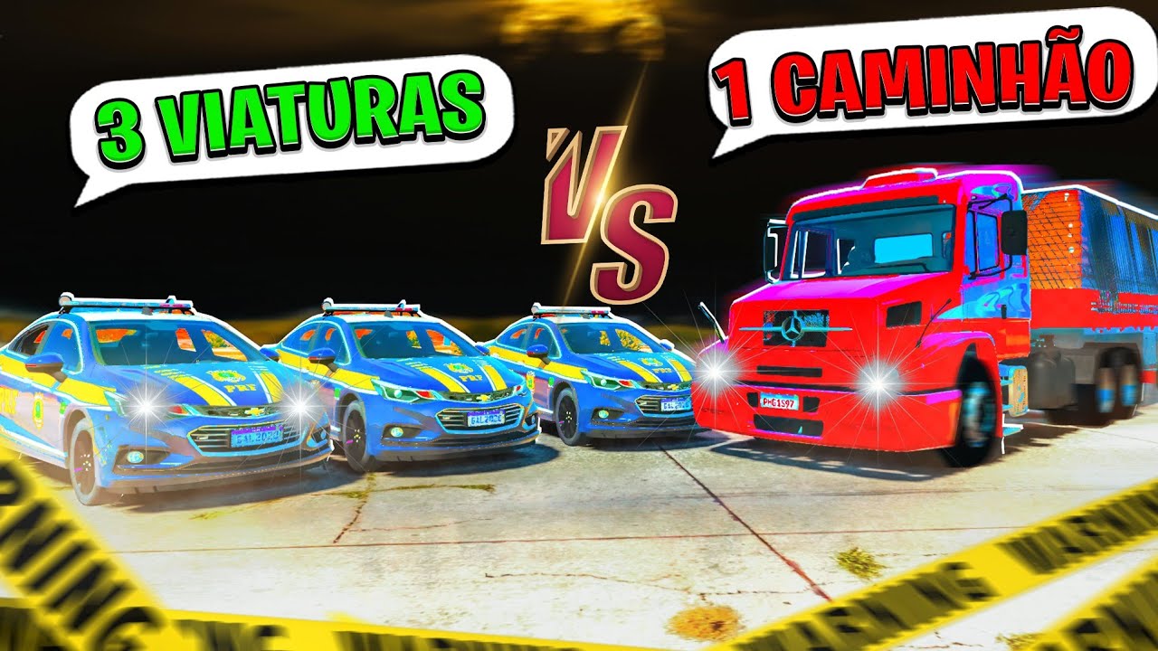 1 CAMINHÃO ROUBADO VS 3 VIATURAS DA PRF! GTA 5