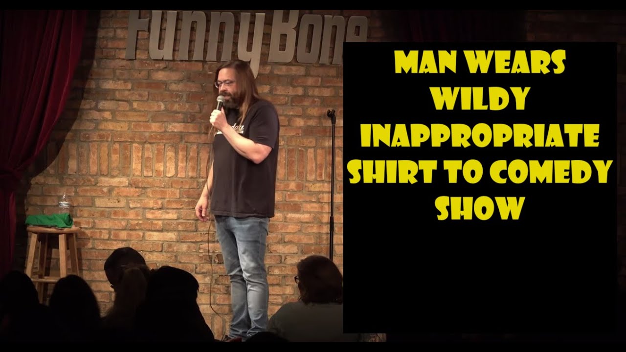 Man wears WILDLY inappropriate shirt to comedy show