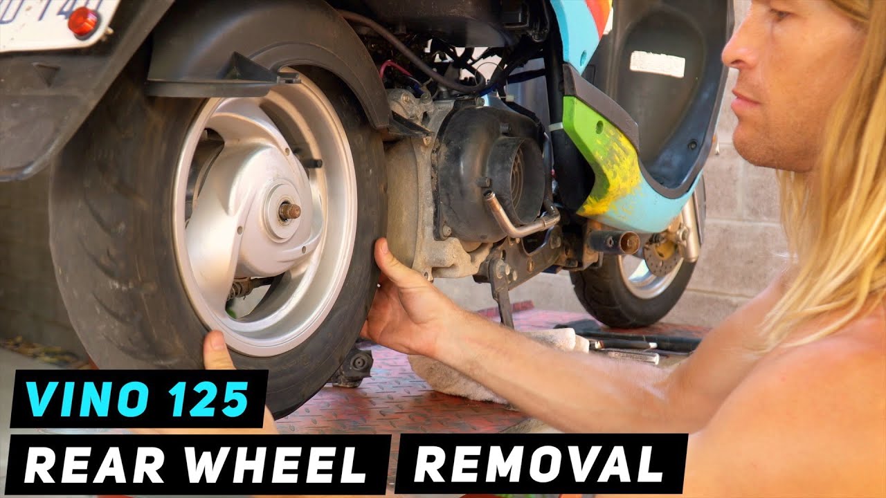Yamaha Vino / Bianco 125 Rear Wheel Removal | Mitch's Scooter Stuff
