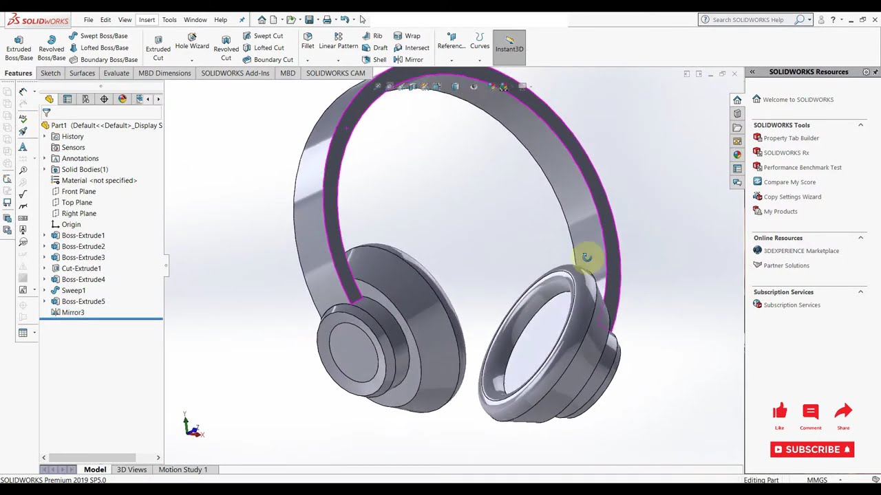 Headset design in SolidWorks || SolidWorks Tutorials