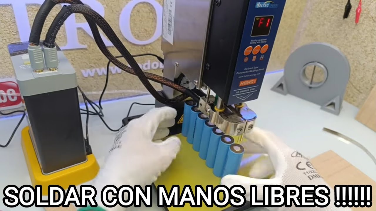 SOLDADOR DE PUNTOS HT SWO1H + TORRE NEUMÁTICA HT SWO1H. Baterías como churros. #aliexpress #spot
