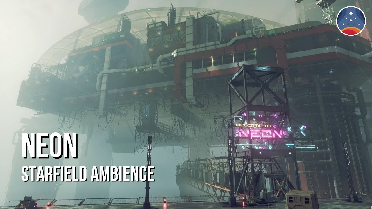 Neon | Starfield Ambience | Rain, Winds, Ships Landing