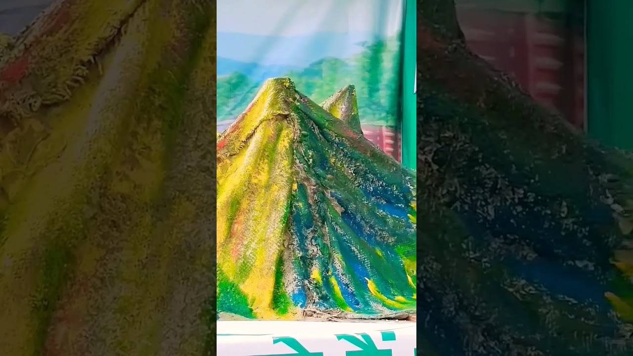 How to make real mountain view from plaster of Paris #painting #viralvideo #drawing