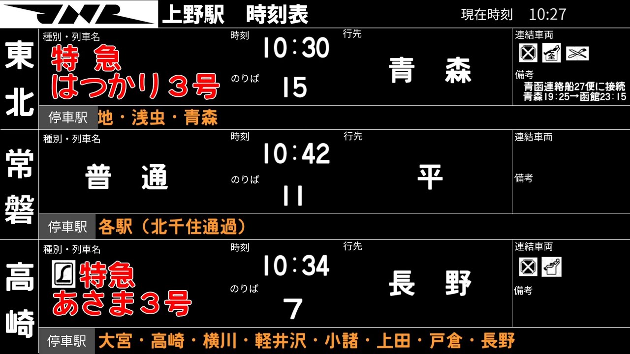【東北・北陸方面】1976年(昭和51年)夏の国鉄上野駅【時刻表】