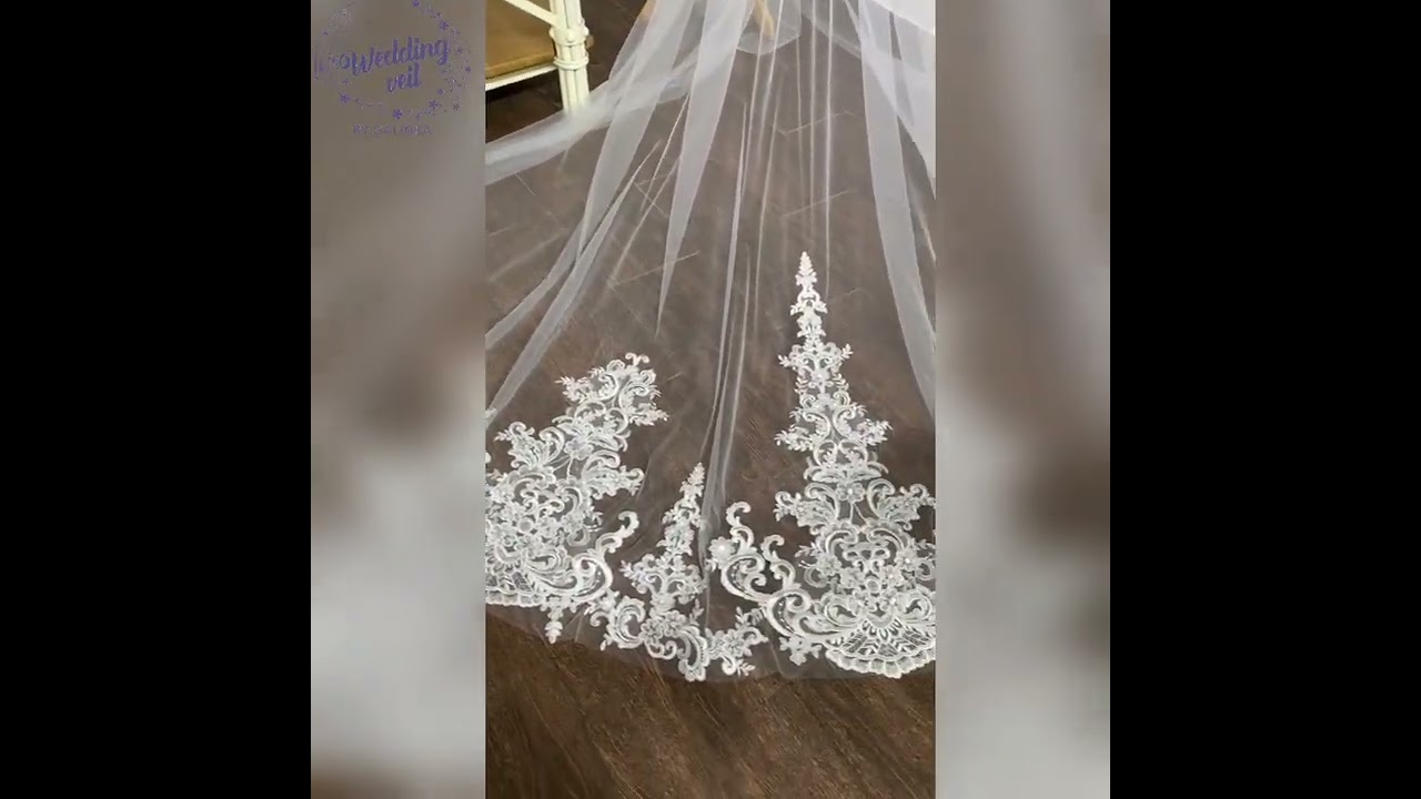 Lace wedding veil for the bride