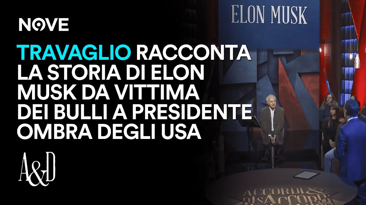 Marco Travaglio racconta la storia di Elon Musk da vittima dei bulli a Presidente ombra degli USA