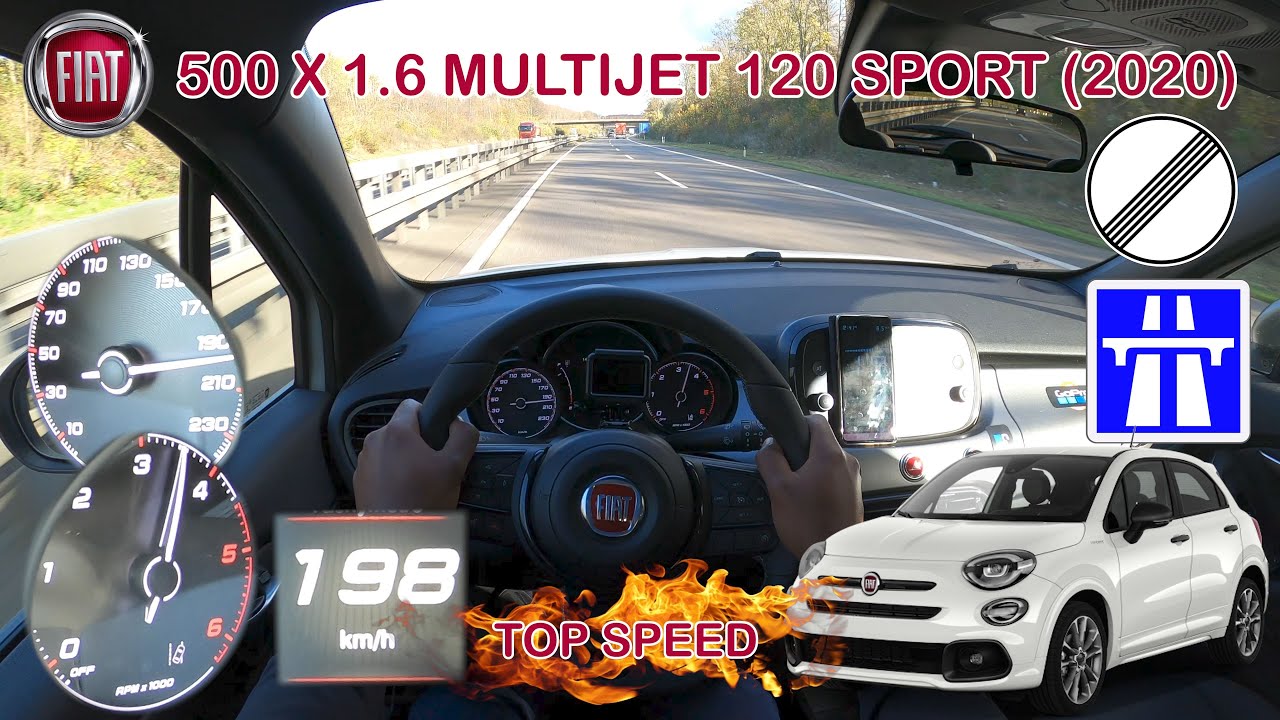 Fiat 500 X 1.6 MULTIJET 120 SPORT (2020) - POV TOP SPEED DRIVE