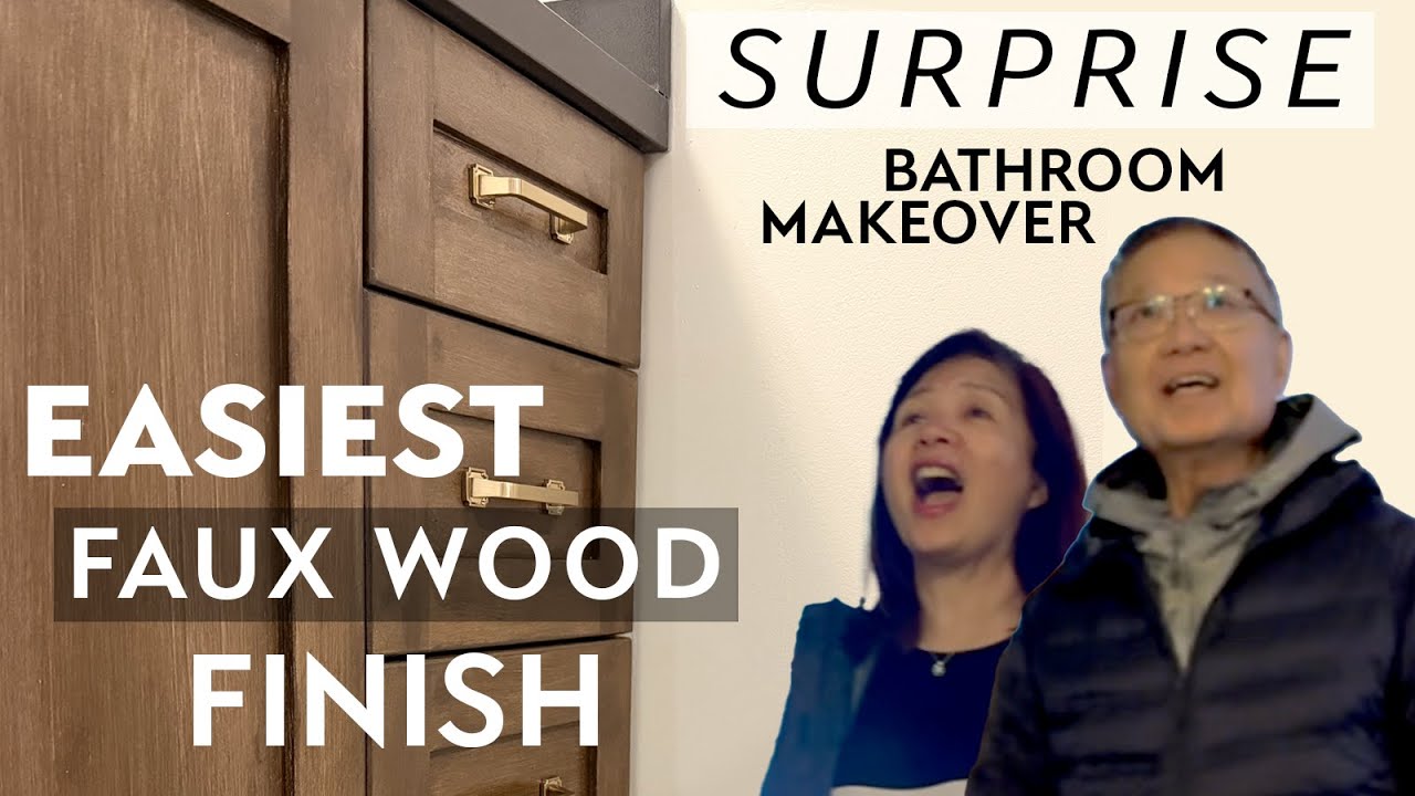 This DIY POTTERY BARN PAINT FINISH HACK UPGRADED my parents’ bathroom vanity