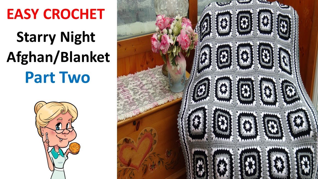 Starry Night Afghan Blanket PART TWO - Joining the blocks together