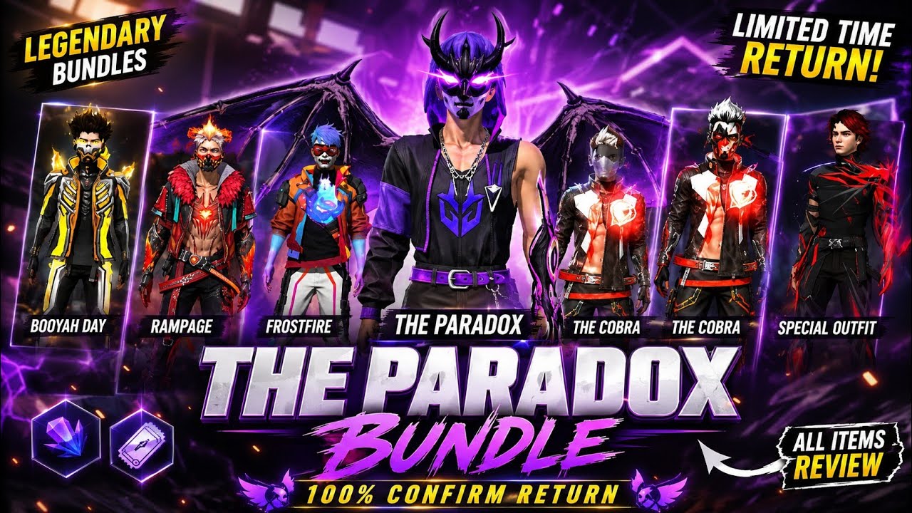 PERADOX EVO BUNDLE RETURN😱📅| FFTC AND FFWS BUNDLE RETURN DATE📅😱| AND ALL UPCOMING EVENT UPDATE 🥵😱..