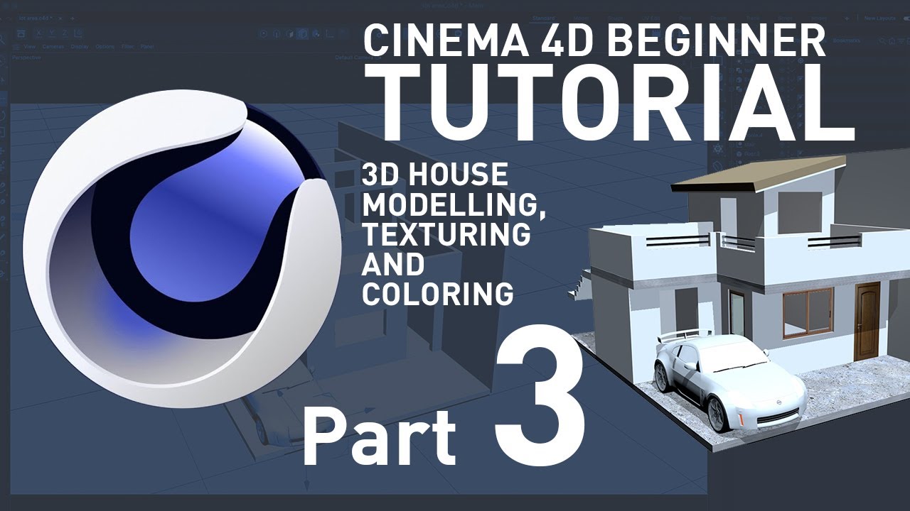 C4D Tutorial House Model Part 3