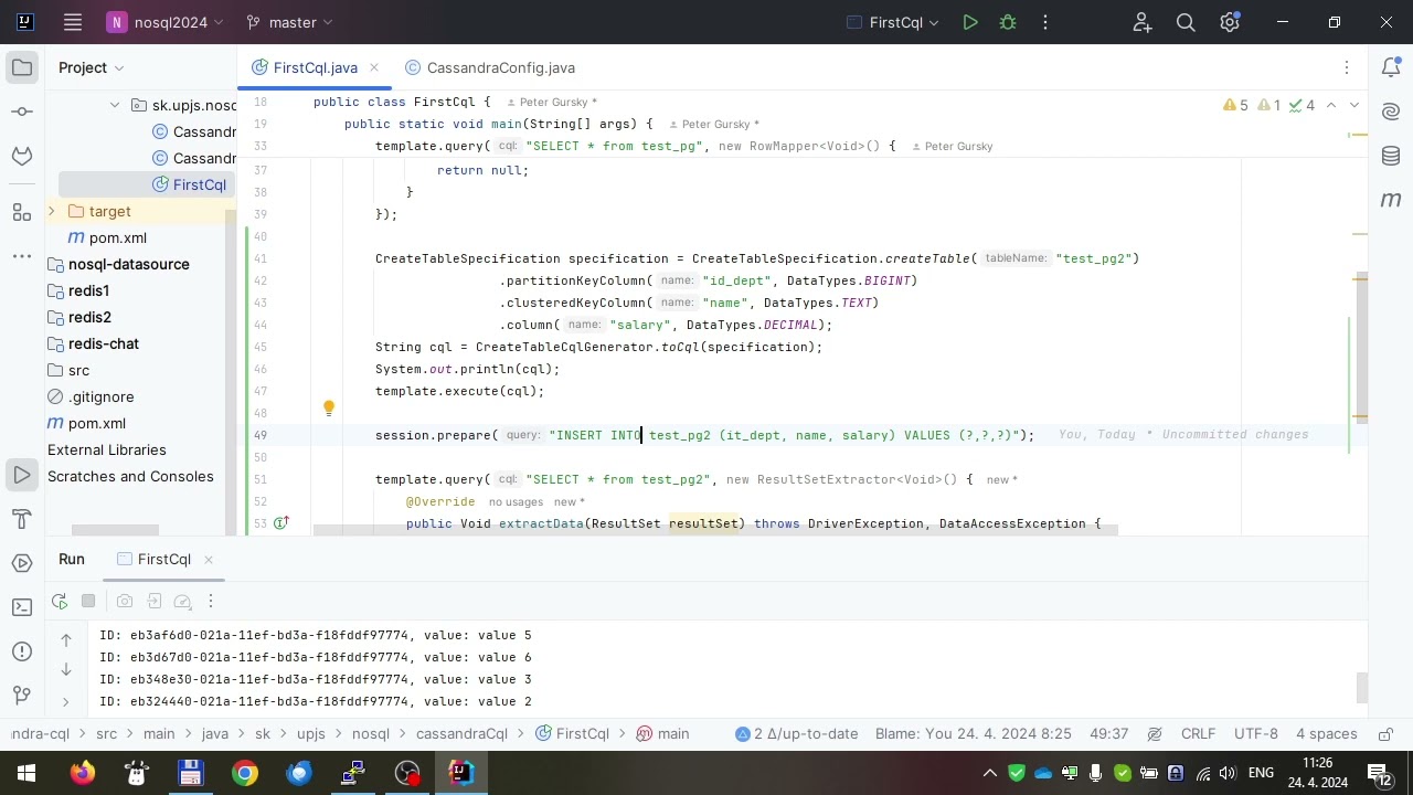 NoSQL 2024 - Cassandra CQL dokoncenie