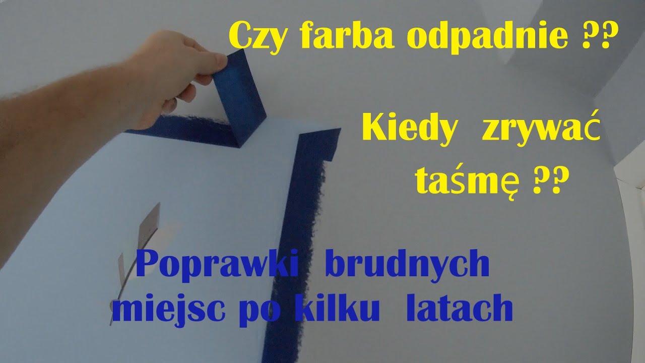 Kiedy zrywać taśmę malarską? Idealna odcinka kolorów, zrywanie farby z taśmą , odpadająca farba.