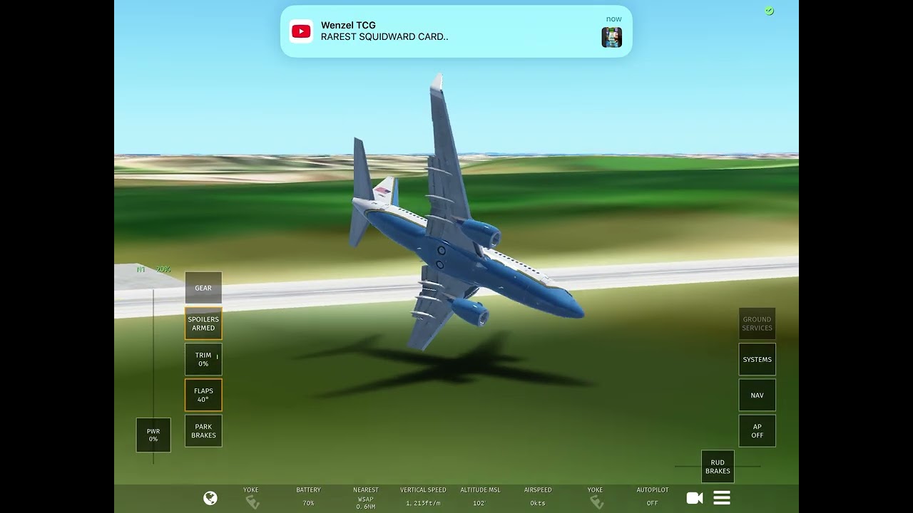 When your infinite flight plane is glitched into the ground 當你的無限飛行飛機卡進地面時