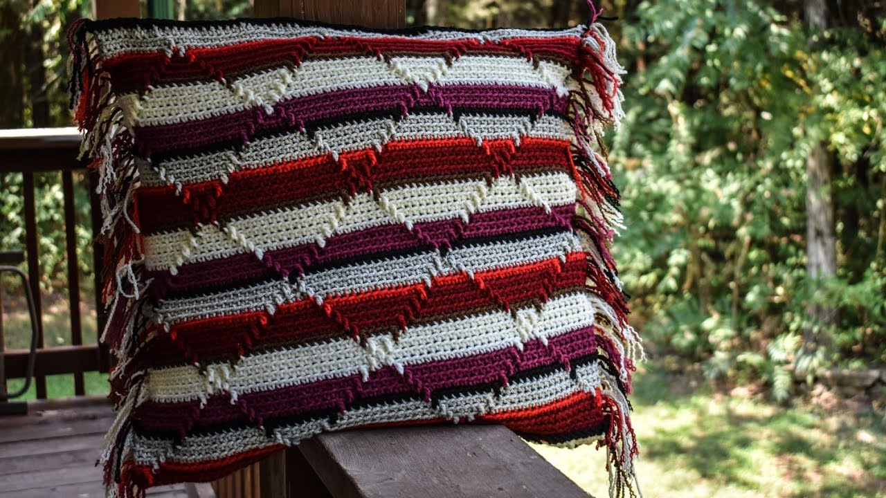 Part 2 pillow cover & blanket Navajo Diamond crochet pattern.