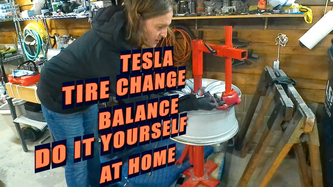 Tesla Tire Change and Bubble Balance - Replace your own tires - DIY- Do it Yourself at Home.
