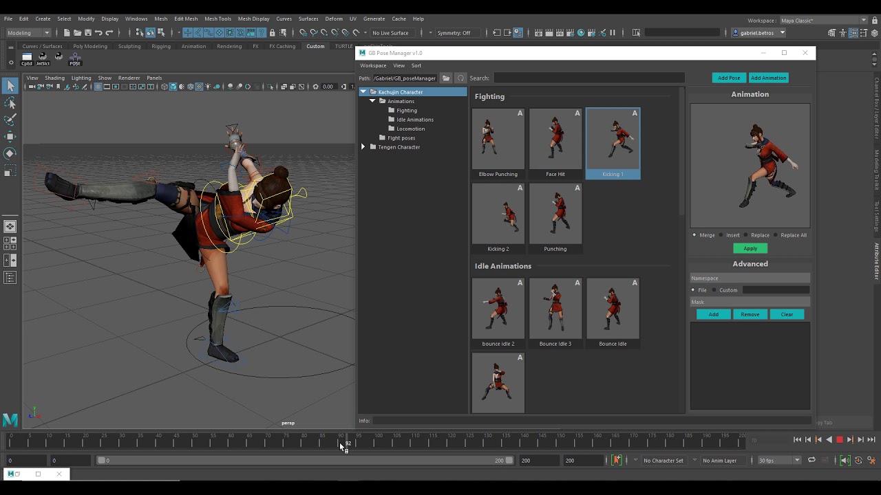 Pose Manager Tool (Maya, Python, Pyside2)