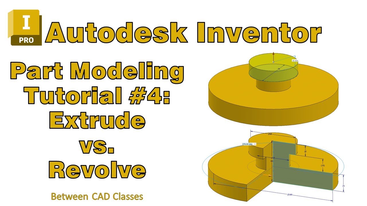 Autodesk Inventor Part Modeling Tutorial #4: Extrude vs. Revolve