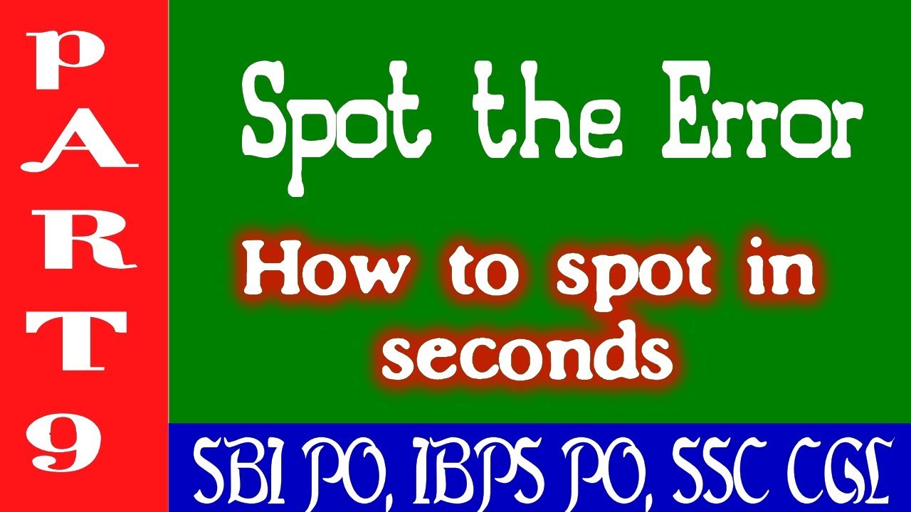 Spot the error / English grammar / how to spot error in seconds / Rules to spot error easily