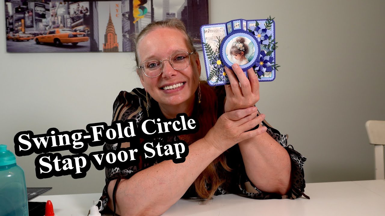 Swing Fold Circle Card van Marianne Design met Fairybells, Precious Marieke en Crealies