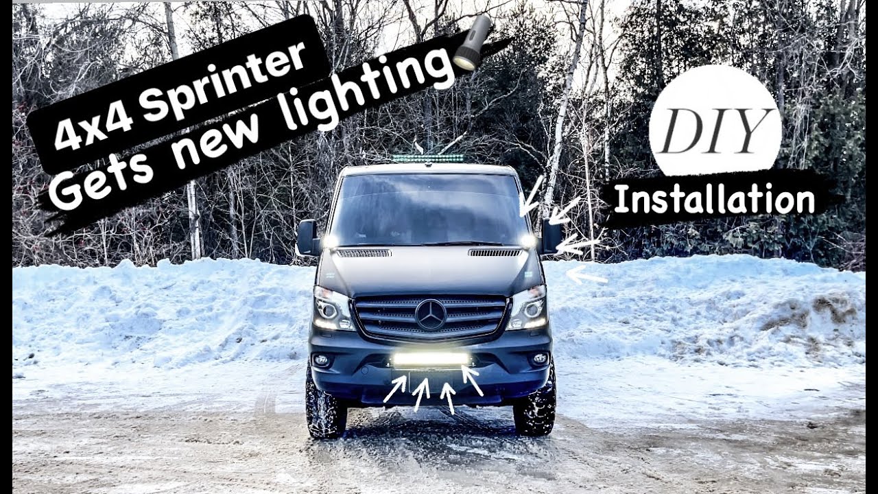 4x4 Sprinter gets LED Light bar and Flood Lights | DIY Installation | Thank You All New Subscribers!