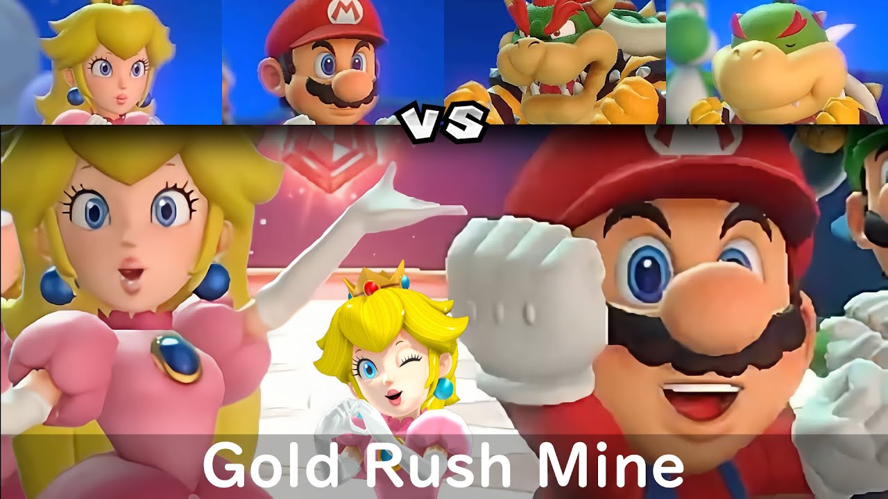 Super Mario Party Peach and Mario vs Bowser and Bowser Jr #156 Gold Rush Mine