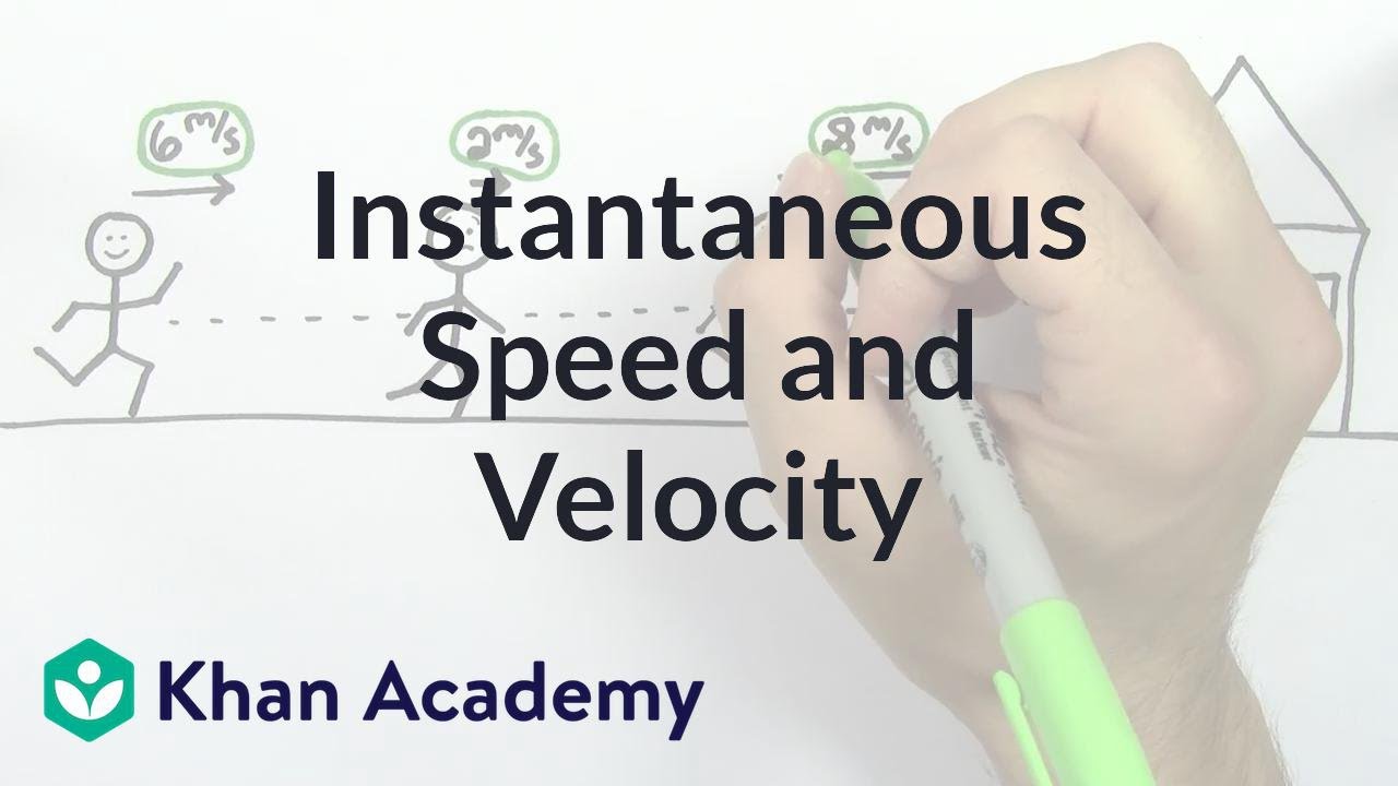 Instantaneous speed and velocity | One-dimensional motion | Physics | Khan Academy