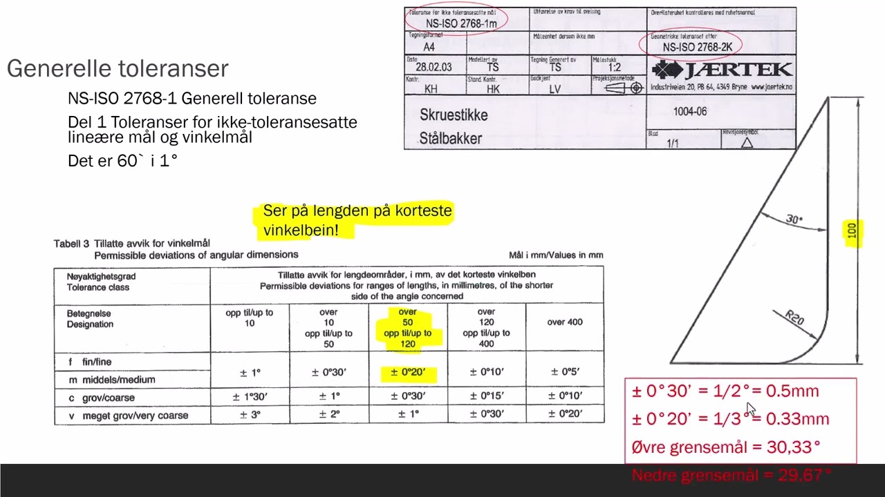 M&aring;ltoleranser og pasninger Del 3 av 4