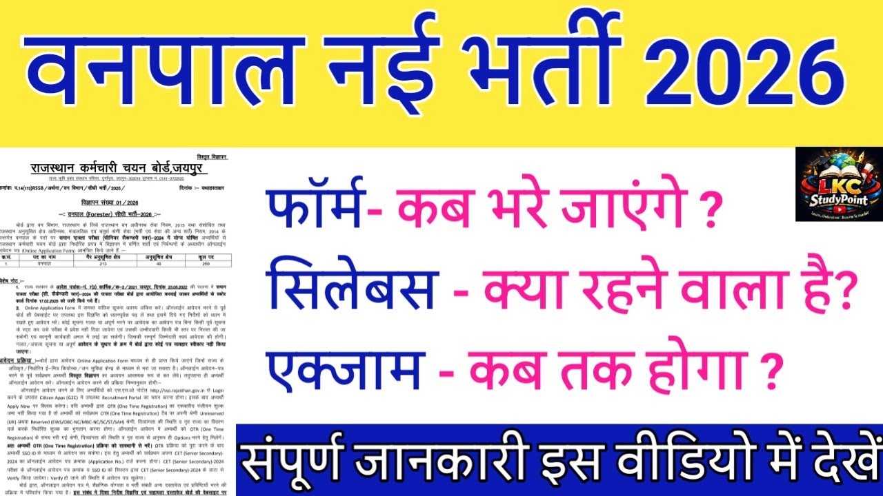 वनपाल भर्ती 2026, forester Vacancy notification released for 2026 - देखें सम्पूर्ण जानकारी  